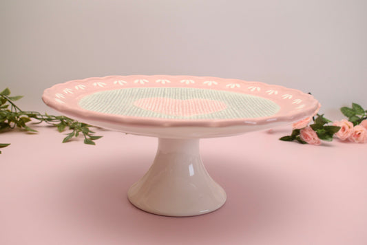 'Enchant' Pink Heart Cake Stand - Peppylittlethings.com