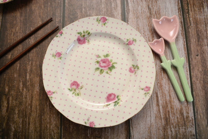 'Ivy' Pink Polka Dot Dessert Plate - Peppylittlethings.com