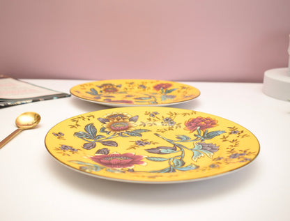 'Ivy' Yellow Floral Dessert Plate - Peppylittlethings.com