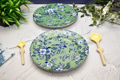 'Ornate' Green Ceramic Dessert Plate - Peppylittlethings.com