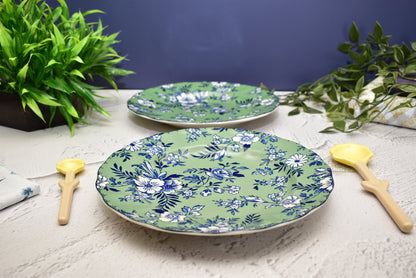 'Ornate' Green Ceramic Dessert Plate - Peppylittlethings.com