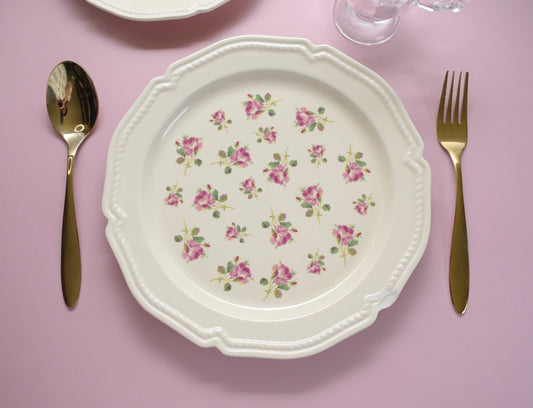 'Roses' Ceramic Dinner Plate - Peppylittlethings.com