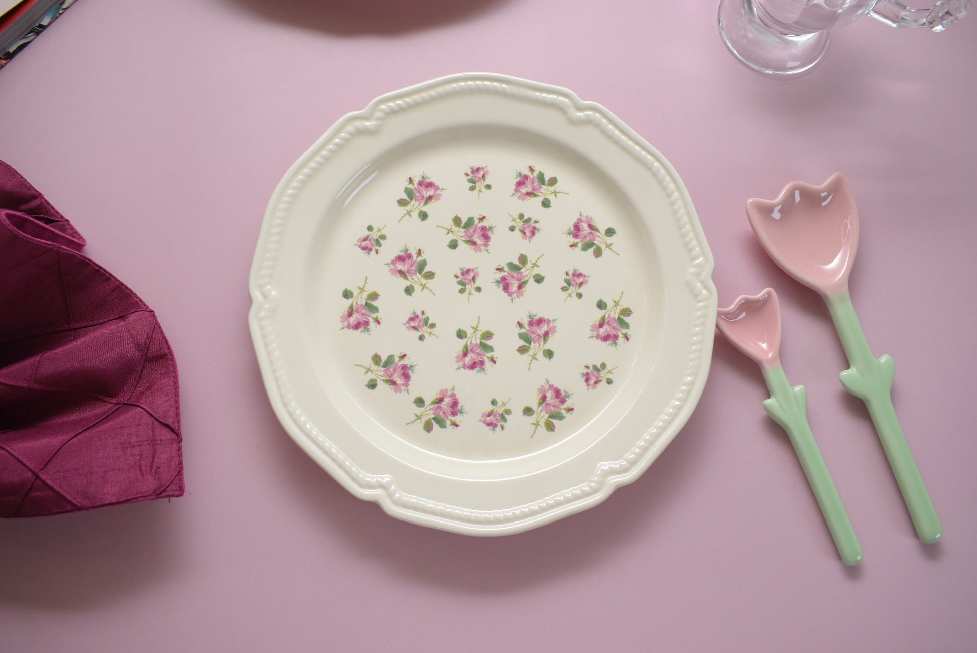 'Roses' Roses Ceramic Side Plate - Peppylittlethings.com