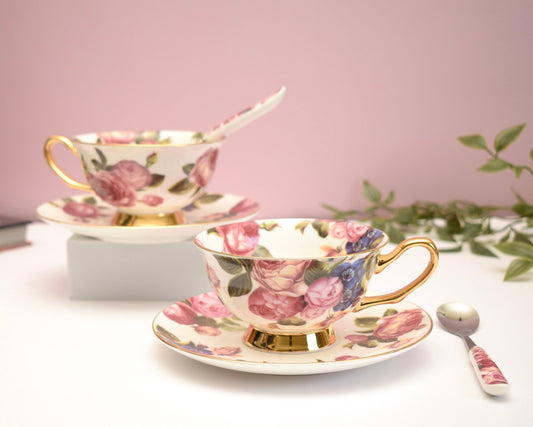 'Rouge' Bone China cup & Saucer Set Of 1 - Peppylittlethings.com