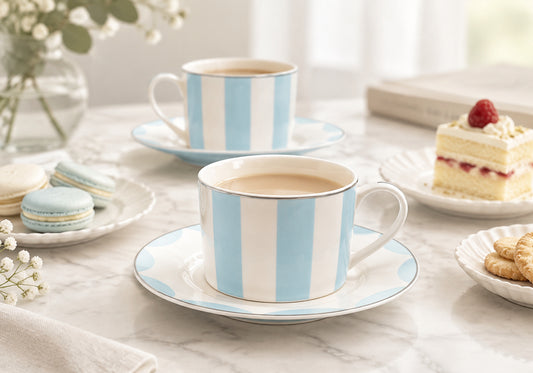 'Tiffany' Bone China cup & Saucer Set Of 1 - Peppylittlethings.com